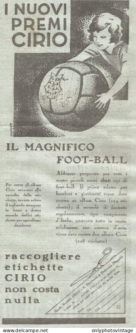 Premi CIRIO - Il Magnifico Foot-ball - Pubblicità Del 1931 - Vintage Ad - Werbung
