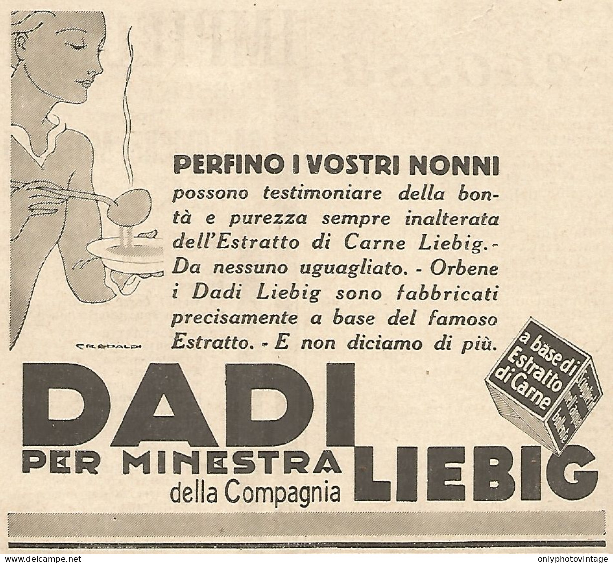 Dadi LIEBIG - Perfino I Vostri Nonni... - Pubblicità Del 1931 - Vintage Ad - Advertising