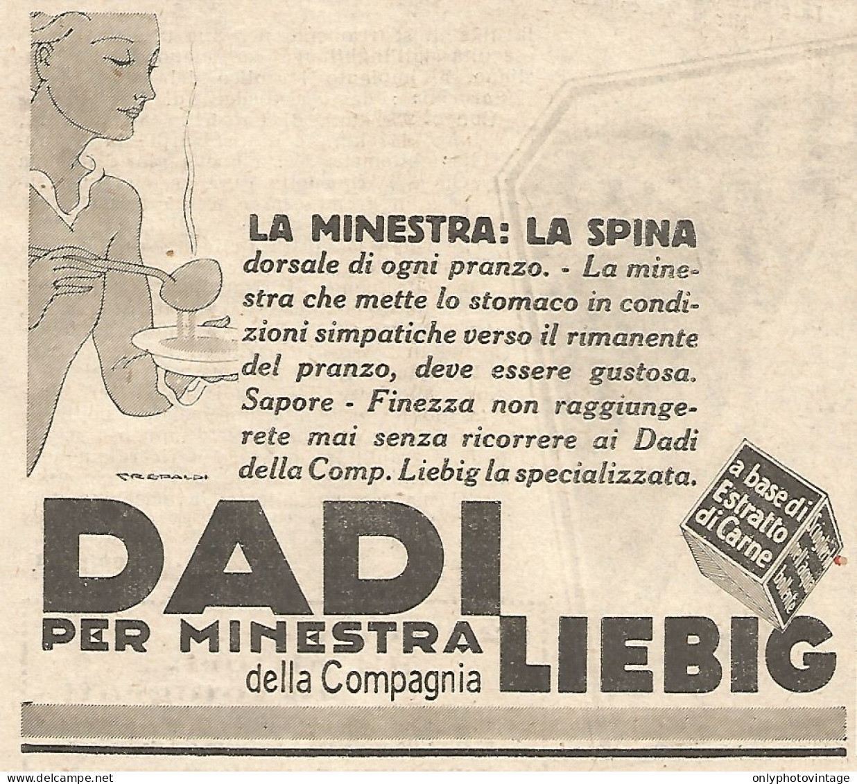 Dadi LIEBIG - La Minestra: La Spina... - Pubblicità Del 1931 - Vintage Ad - Advertising