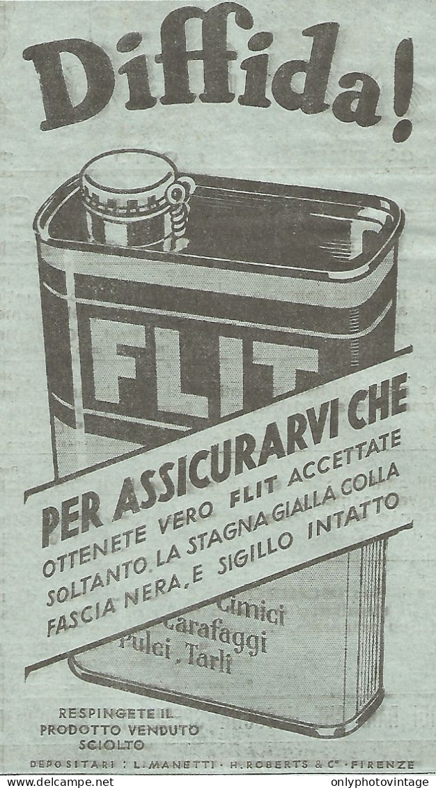 FLIT - Pubblicità Del 1931 - Vintage Advertising - Advertising