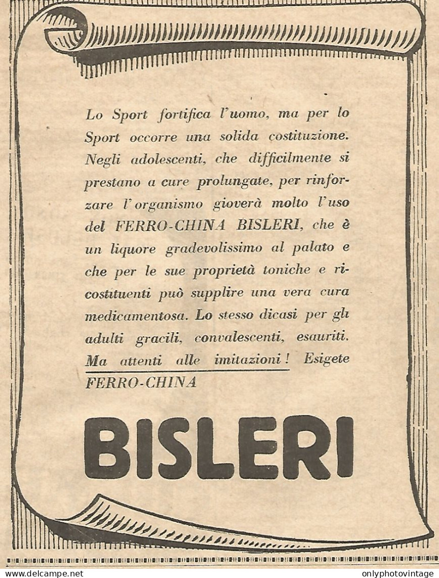 Liquore Ferro-China BISLERI - Pubblicità Del 1931 - Vintage Advertising - Advertising