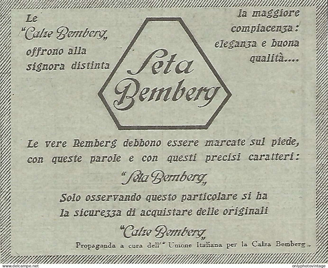 Calze Di Seta BEMBERG - Pubblicità Del 1930 - Vintage Advertising - Advertising