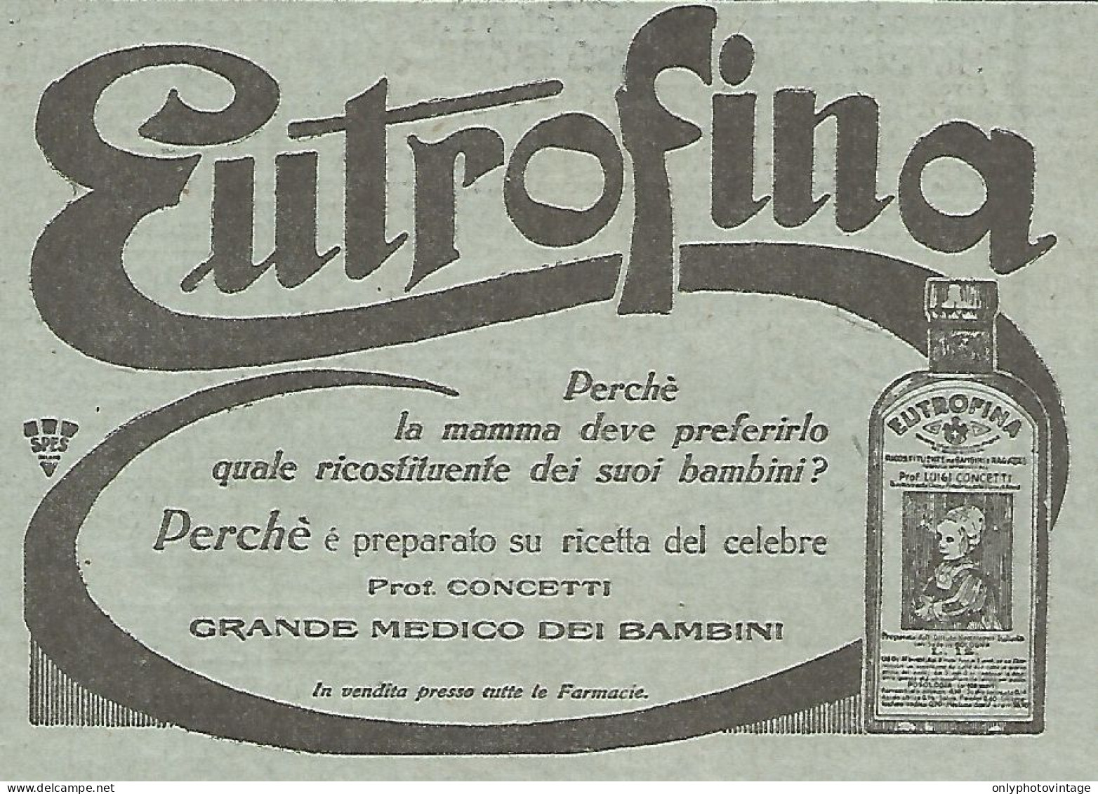 EUTROFINA Ricostituente - Pubblicità Del 1930 - Vintage Advertising - Advertising