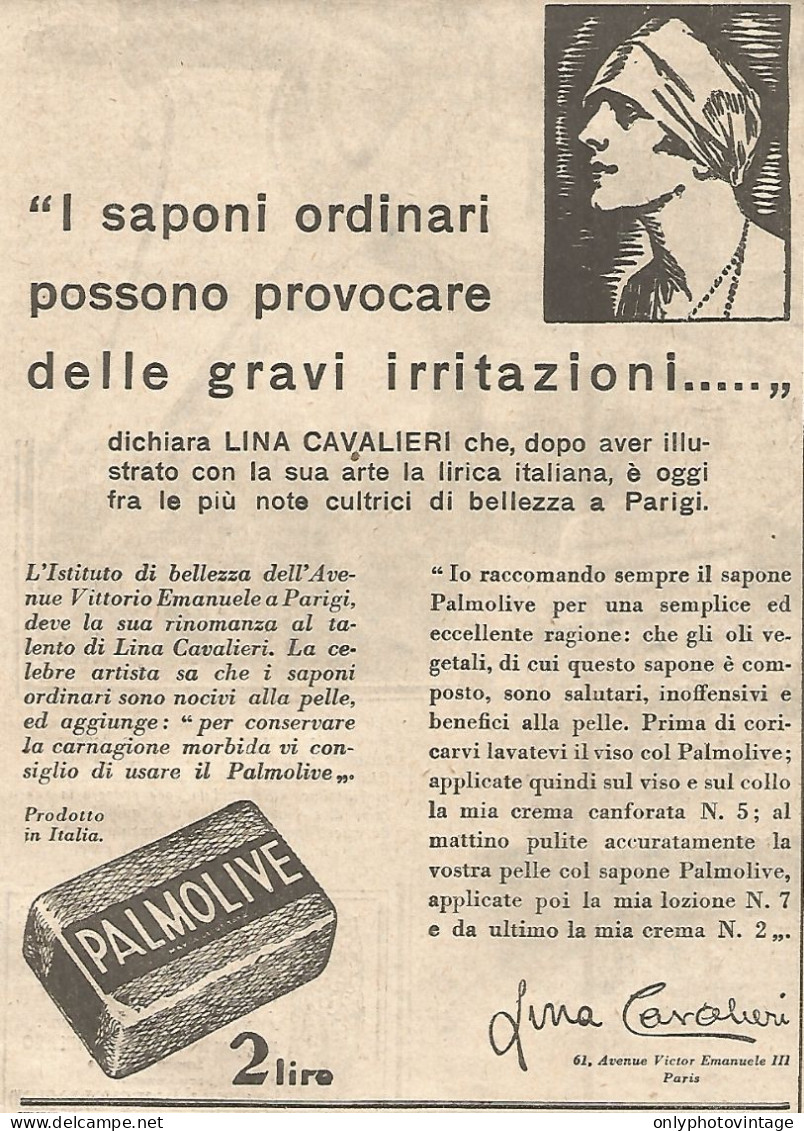 Sapone PALMOLIVE - Pubblicità Del 1930 - Vintage Advertising - Publicités