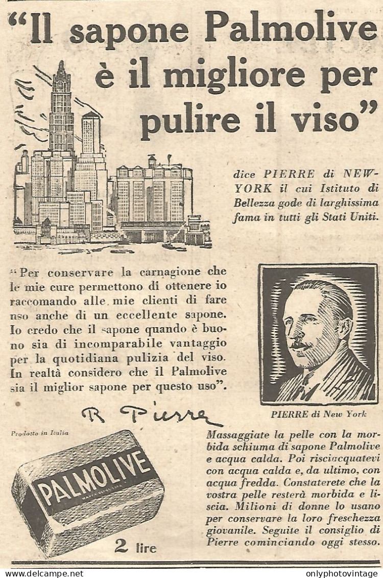 Sapone PALMOLIVE - Pubblicità Del 1930 - Vintage Advertising - Publicités