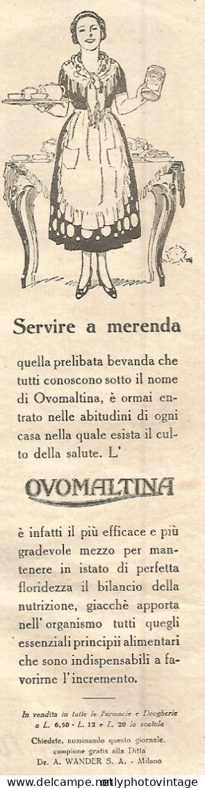 OVOMALTINA - Servire A Merenda... - Pubblicità Del 1930 - Vintage Advert - Publicités