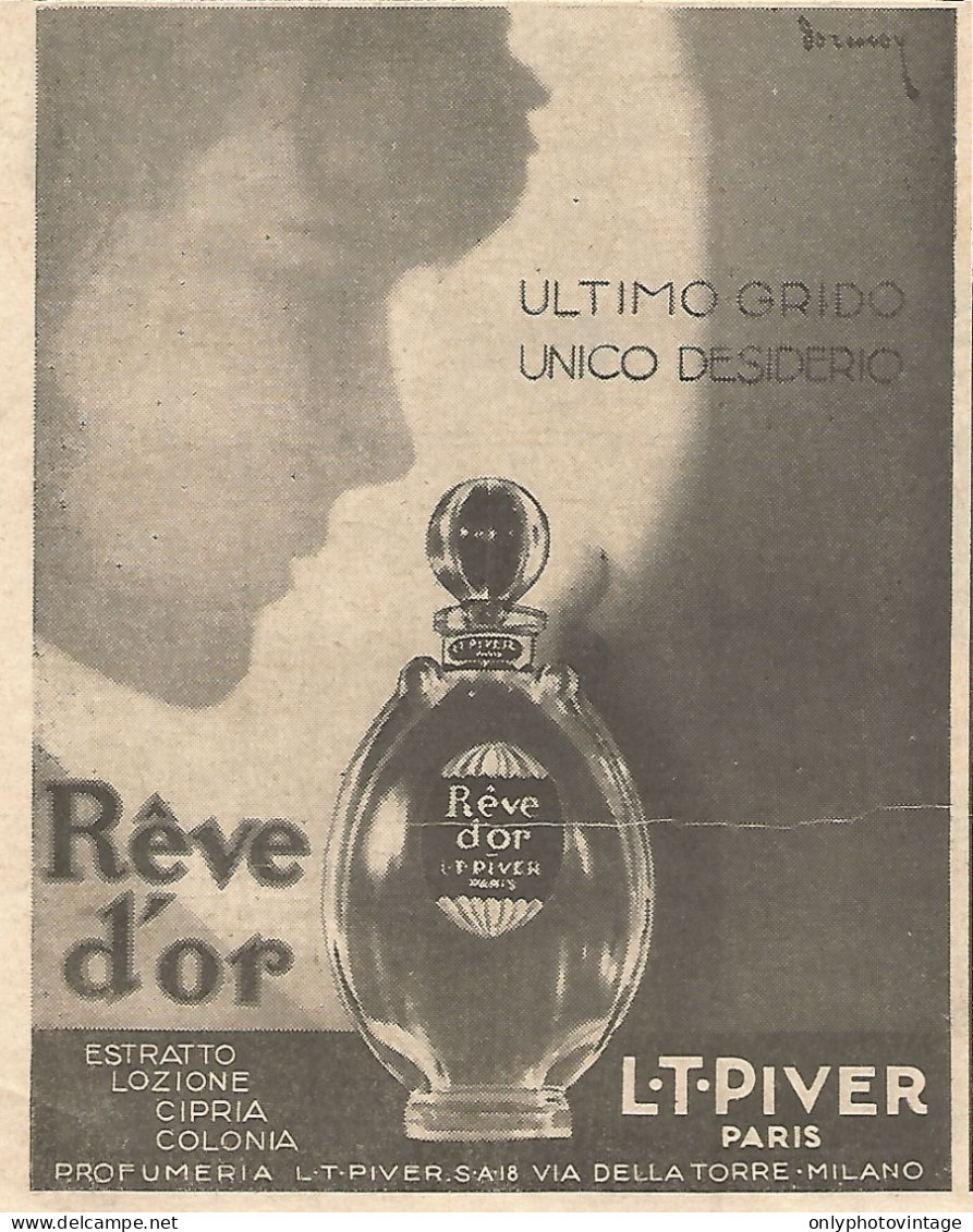 Profumo Reve D'or - L.T. PIVER - Pubblicità Del 1930 - Vintage Advertising - Publicités