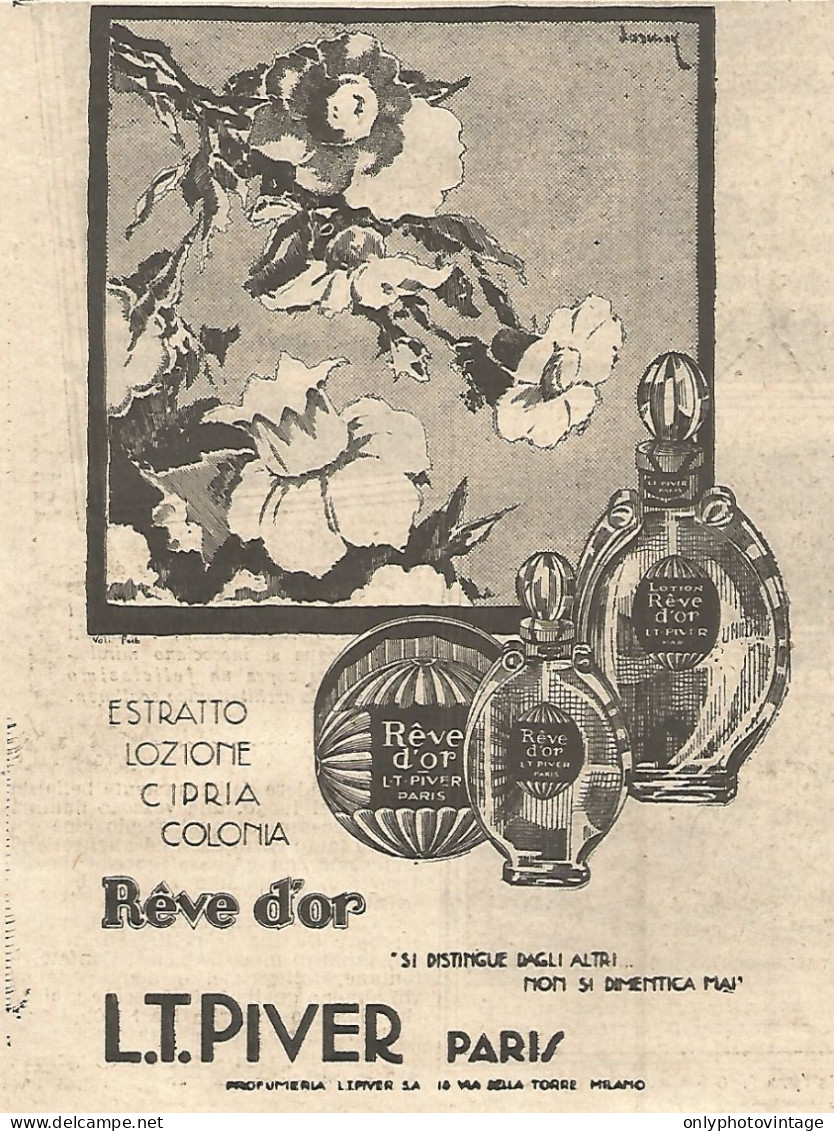 Profumo Reve D'or - L.T. PIVER - Pubblicità Del 1930 - Vintage Advertising - Publicités