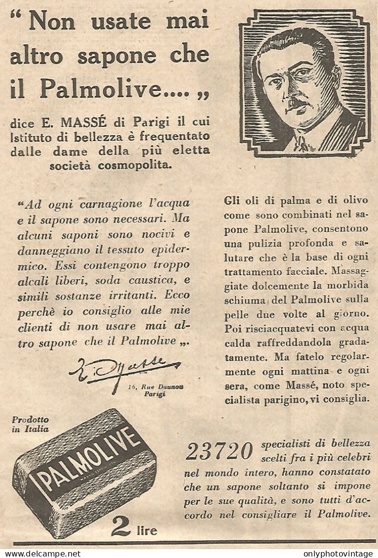 Sapone PALMOLIVE - Pubblicità Del 1930 - Vintage Advertising - Publicités