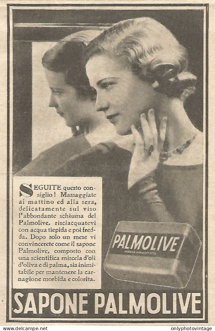 Sapone PALMOLIVE - Pubblicità Del 1934 - Vintage Advertising - Publicités