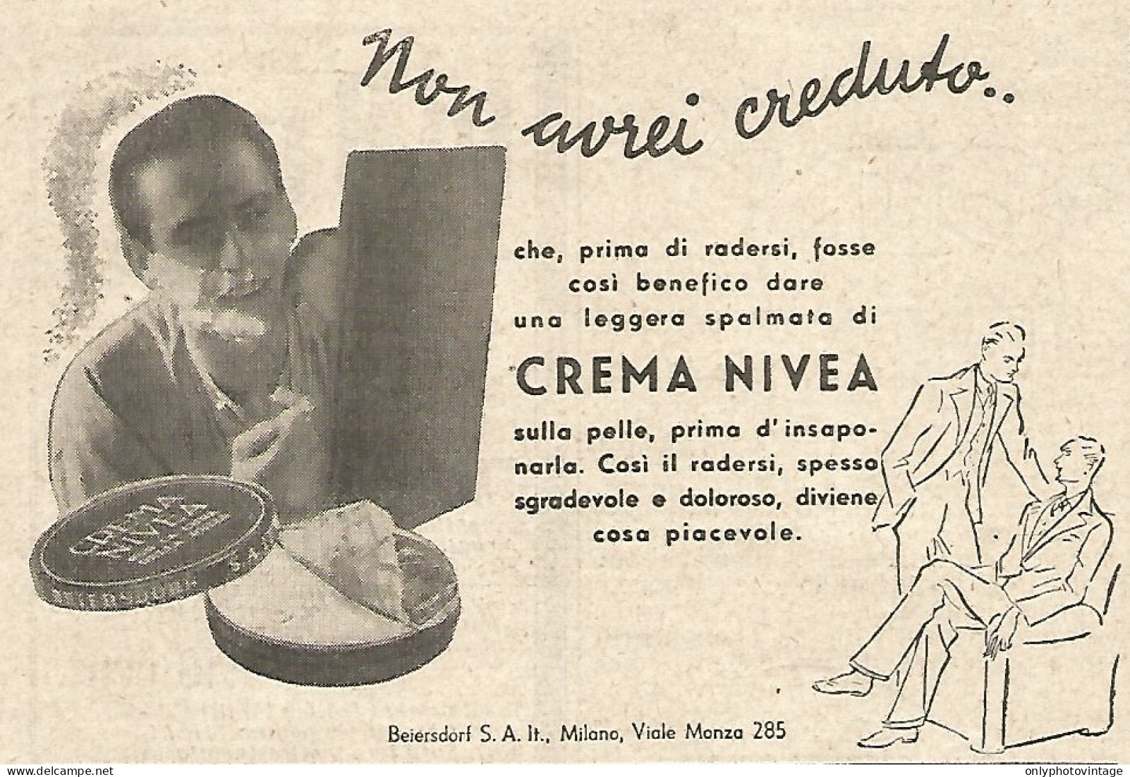 Crema NIVEA - Non Avrei Creduto... - Pubblicità Del 1934 - Vintage Advert - Advertising