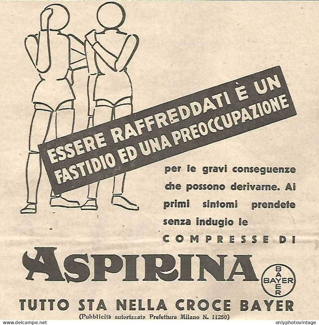 ASPIRINA - Essere Raffreddati è Un... - Pubblicità Del 1934 - Vintage Ad - Publicités