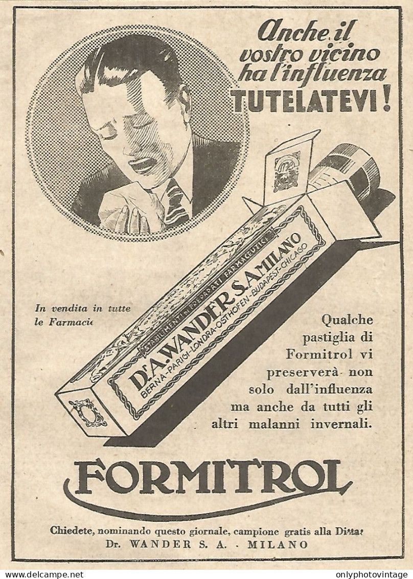FORMITROL Anche Il Vostro Vicino... - Pubblicità Del 1934 - Vintage Advert - Publicités