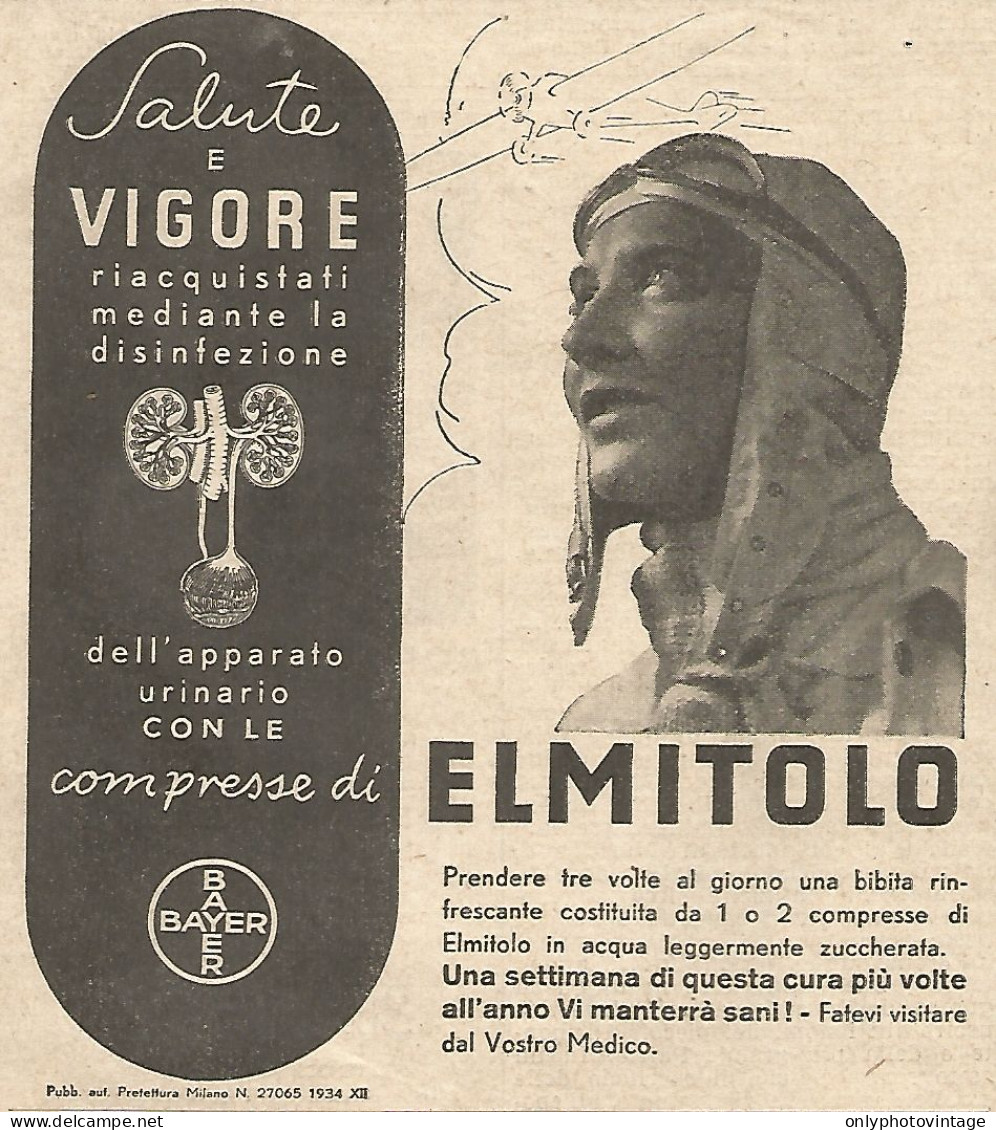 ELMITOLO - Bayer - Salute E Vigore... - Pubblicità Del 1934 - Vintage Ad - Advertising
