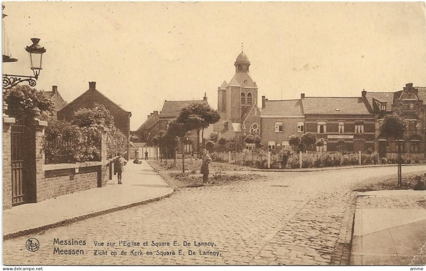 Mesen - Messines   *  Zicht Op De Kerk En Square E. De Lannoy - Messines - Mesen