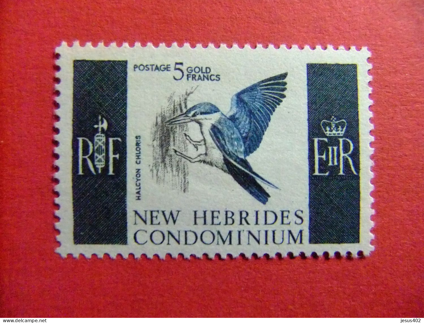 55 NEW HEBRIDES 1967 / FAUNA PAJAROS ( ALCYON CLORIS ) / YVERT 256 MH - Sperlingsvögel & Singvögel