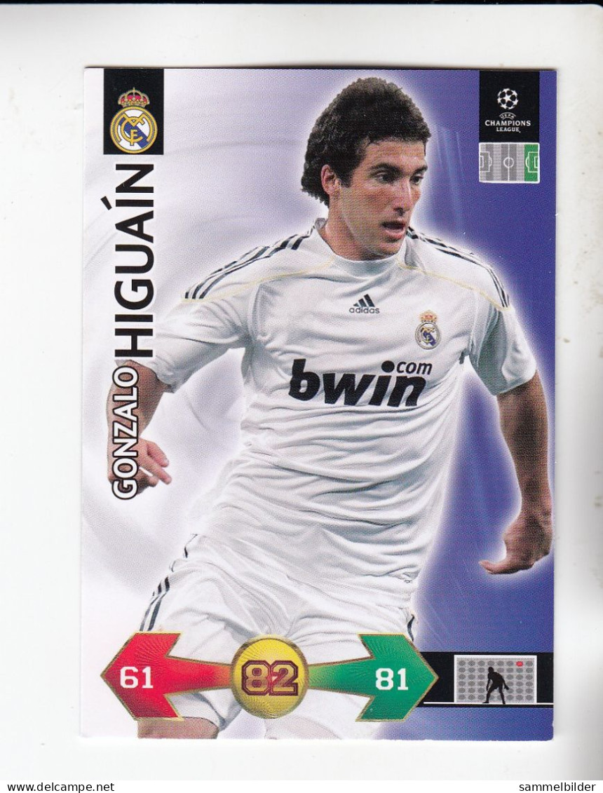 Panini Champions League Trading Card 2009 2010 Gonzalo Higuain   Real Madrid - Autres & Non Classés