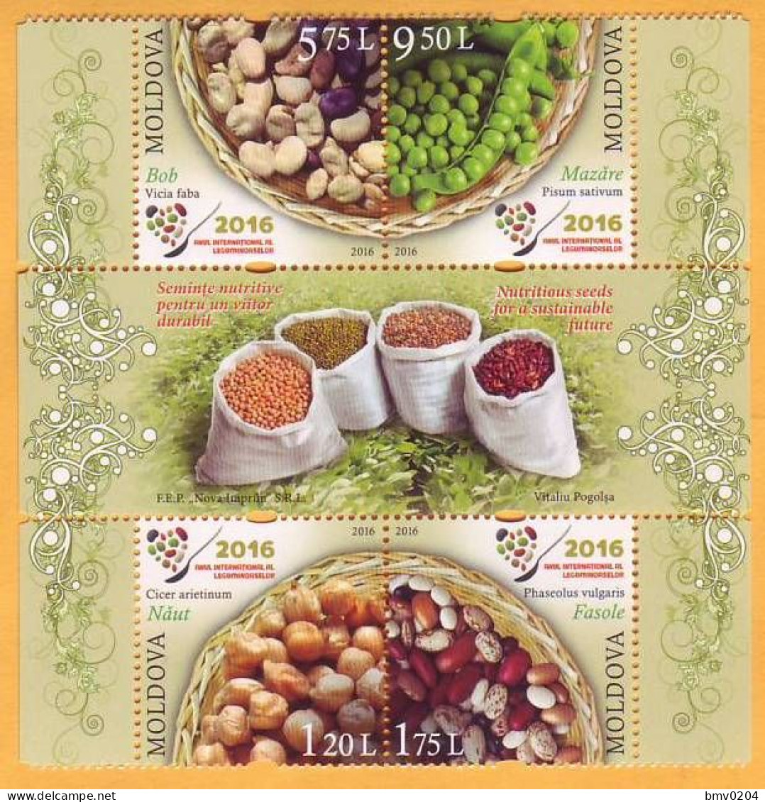 2016  Moldova Moldavie Moldau. International Year Of Legumes. UN. Mint - Moldova