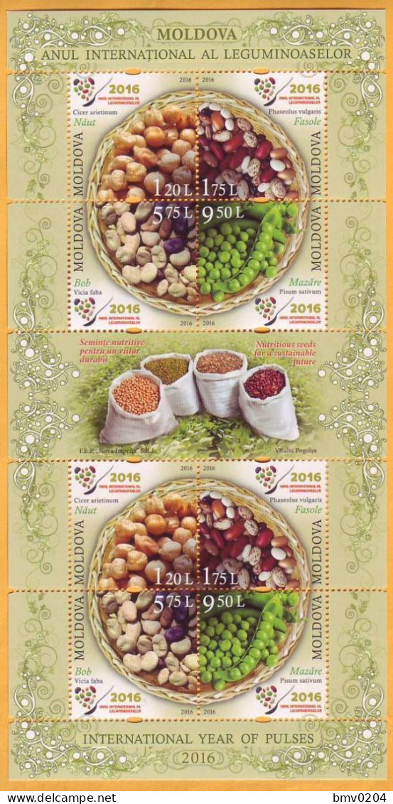 2016  Moldova Moldavie Moldau. International Year Of Legumes. UN. Sheet Mint - Moldawien (Moldau)