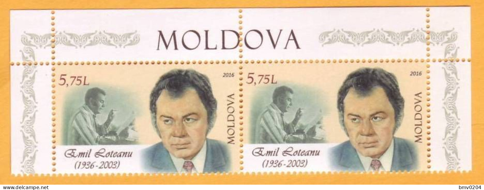 2016  Moldova Moldavie Emil Loteanu, Film Director, Screenwriter, Poet,  Bessarabia, Romania Russia  2v Mint - Cinéma