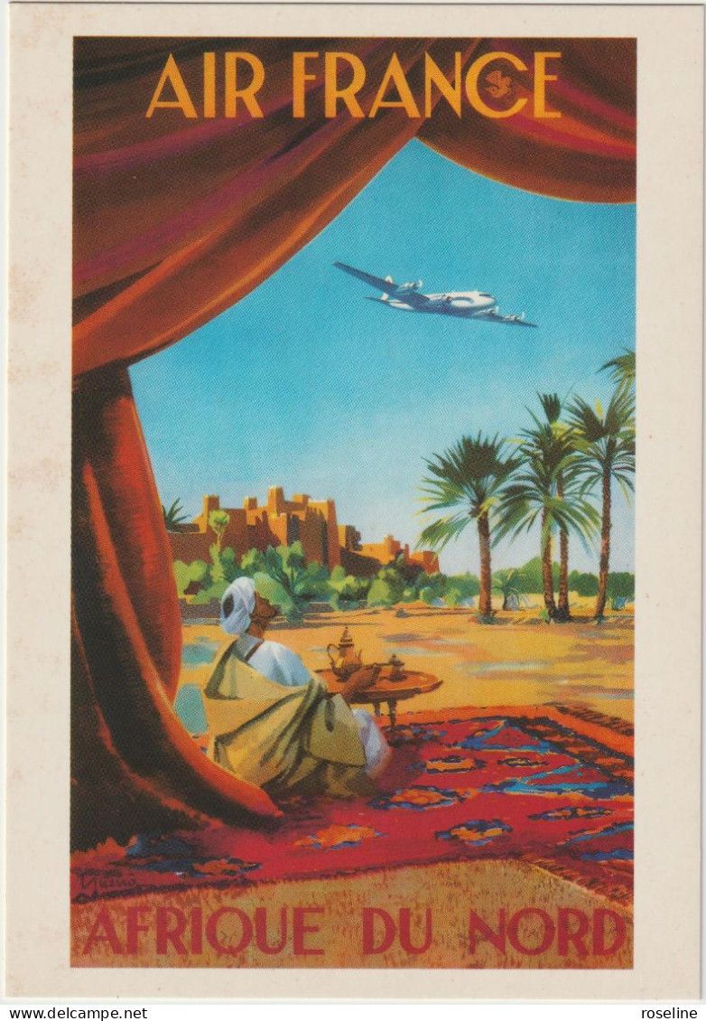 Illustration Vincent Guerra - Publicité Air France Afrique Du Nord - CPM 10,5x15 TBE 1987 Neuve - Sonstige & Ohne Zuordnung