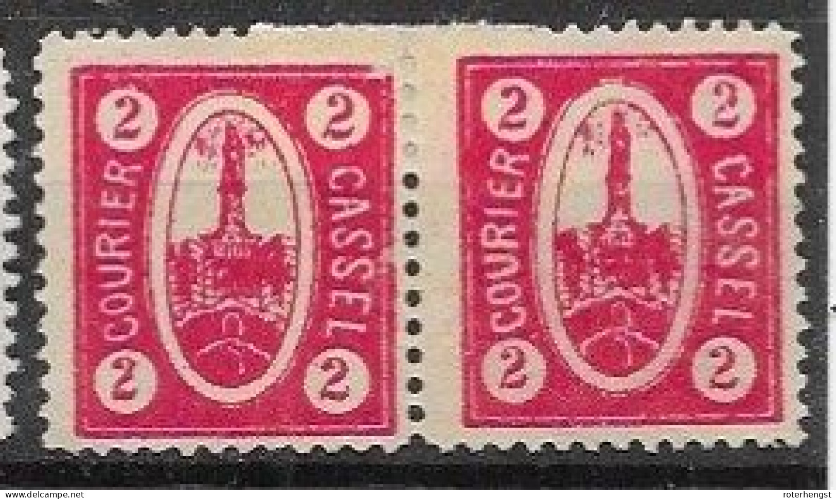 Cassel Kassel Mint Quasi No Gum 1894 50 Euros Pair (paper Hinged) - Private & Local Mails