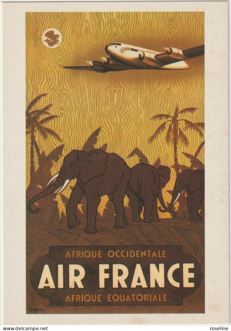 Illustration Vincent Guerra - Publicité Air France Afrique Occidentale - CPM 10,5x15 TBE 1987 Neuve - Sonstige & Ohne Zuordnung