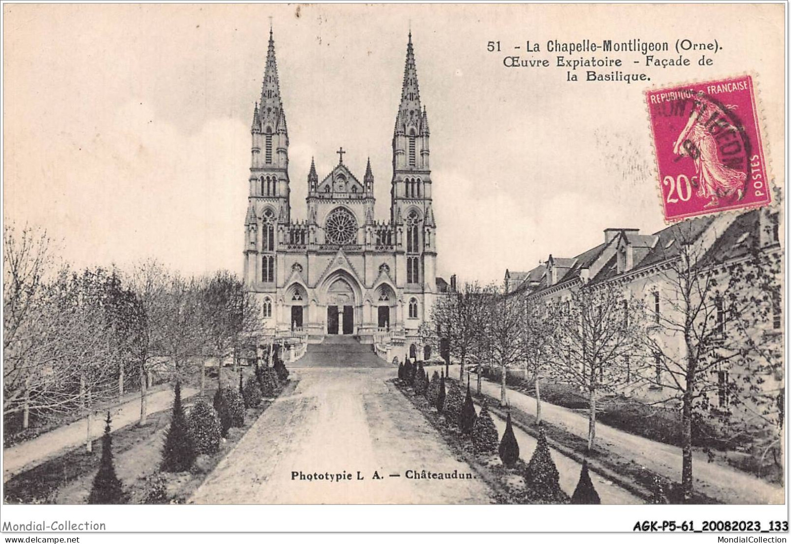 AGKP5-0441-61 - LA CHAPELLE-MONTLIGEON - Oeuvre Expiatoire - Façade De La Basilique  - Sonstige & Ohne Zuordnung