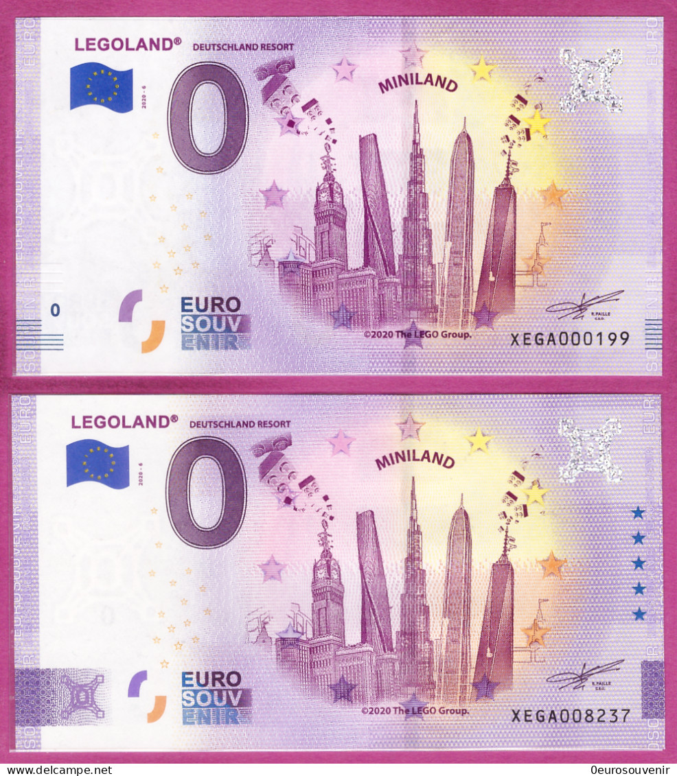 0-Euro XEGA 2020-6 LEGOLAND - DEUTSCHLAND RESORT LEGO - MINILAND Set NORMAL+ANNIVERSARY - Privéproeven