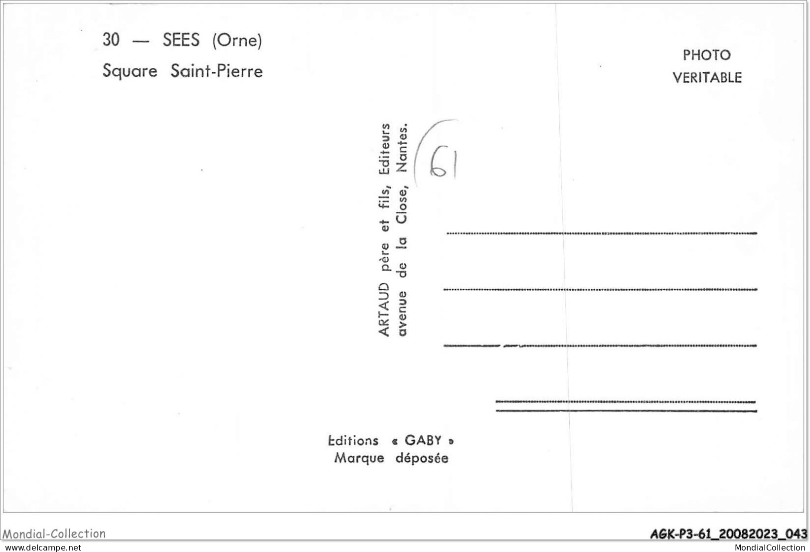 AGKP3-0210-61 - SEES - Square Saint-pierre  - Sees