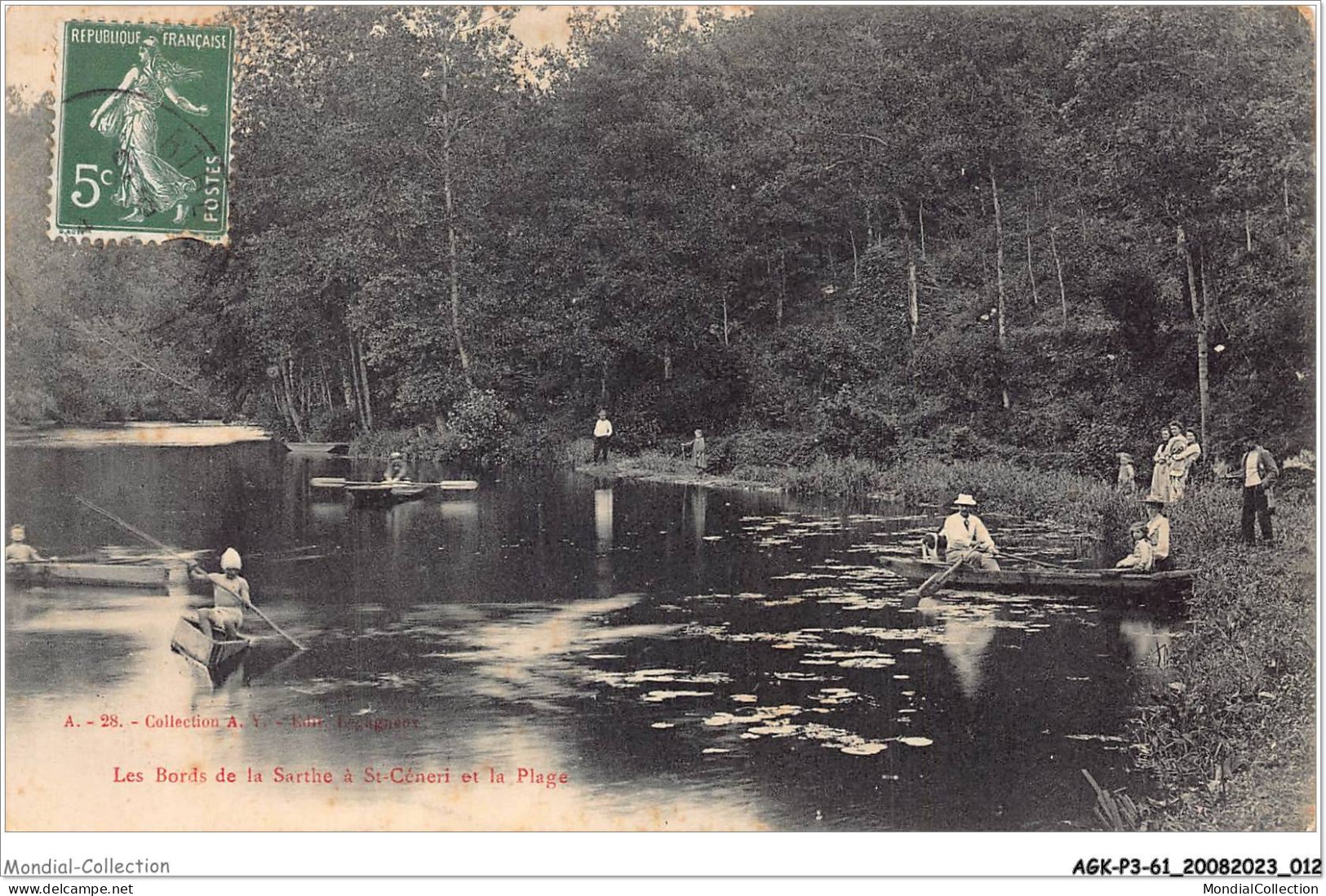 AGKP3-0195-61 - Les Bords De La Sarthe A SAINT CENERI Et La Plage  - Autres & Non Classés