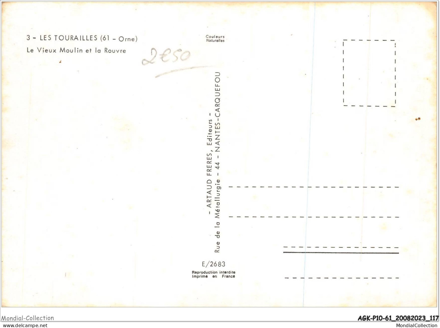 AGKP10-0869-61 - LES TOURAILLES - Le Vieux Moulin Et La Rouvre  - Andere & Zonder Classificatie