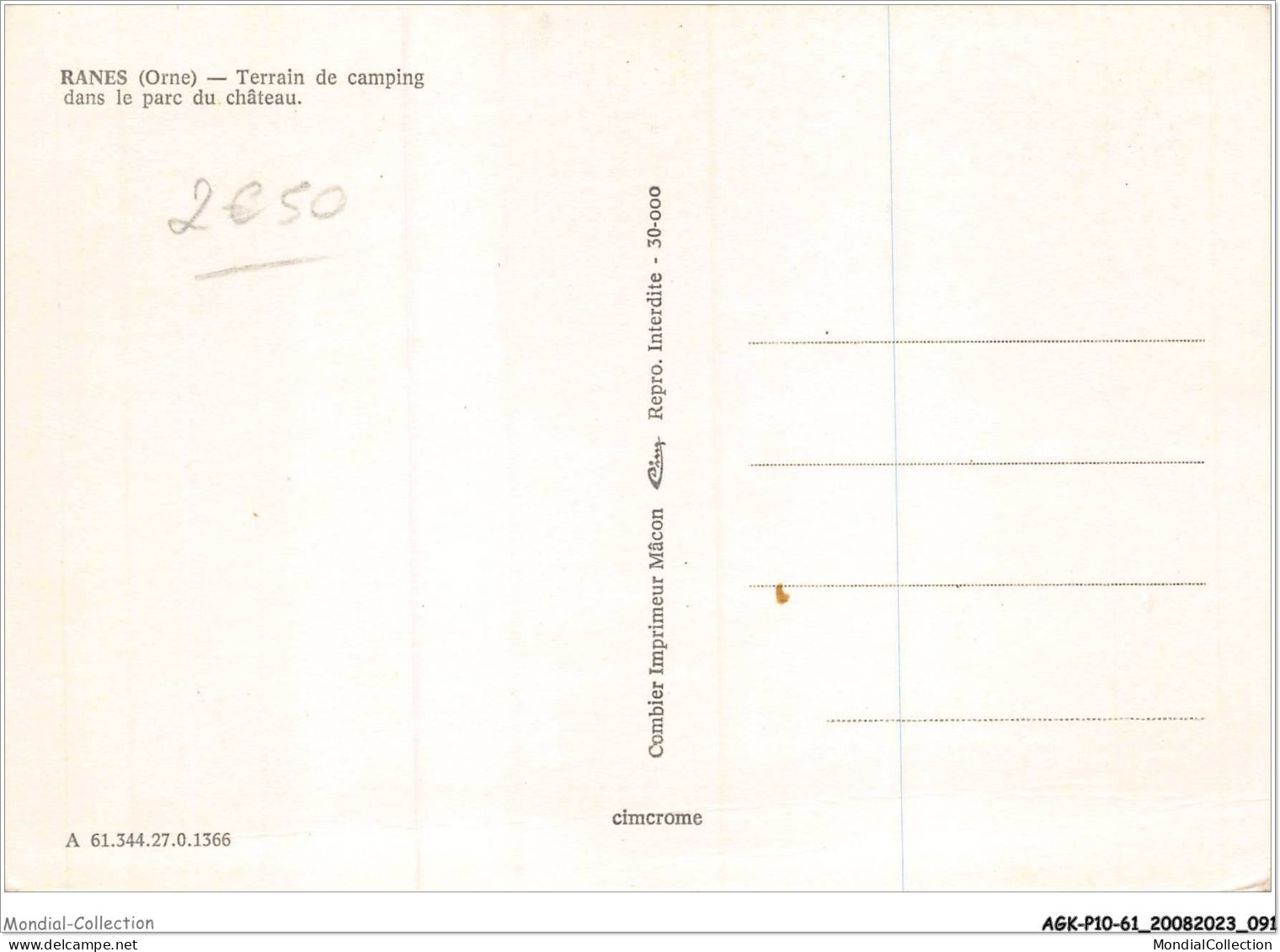 AGKP10-0856-61 - RANES - Terrain De Camping Dans Le Parc Du Chateau  - Other & Unclassified