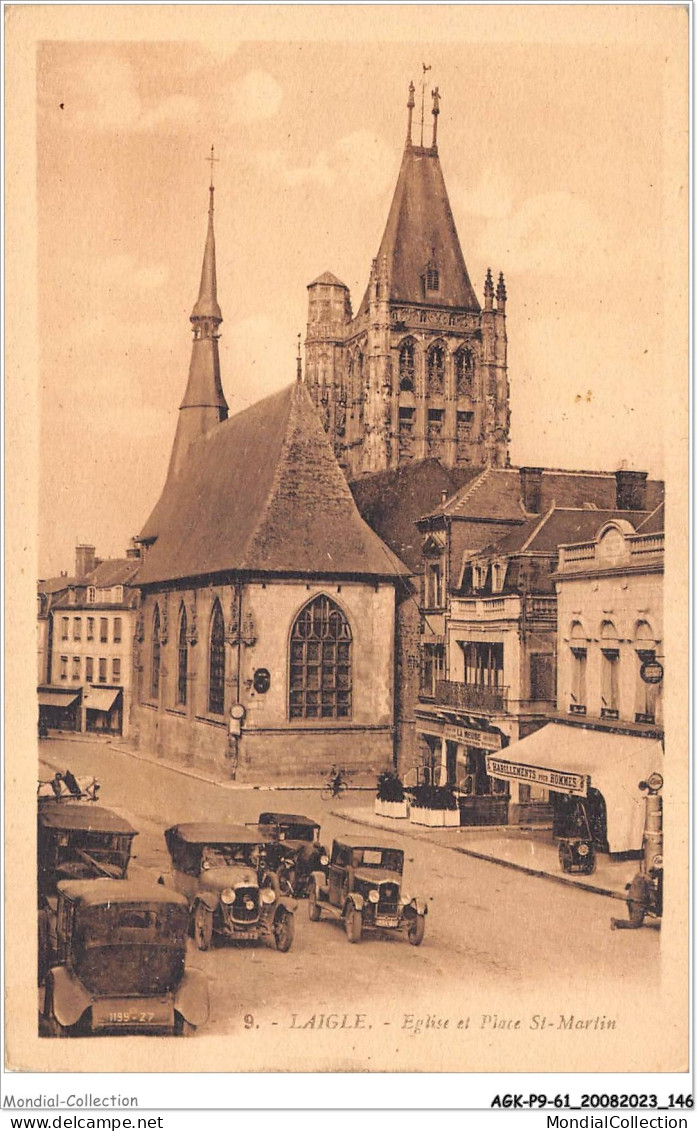 AGKP9-0807-61 - LAIGLE - Eglise Et Place Saint-martin  - L'Aigle