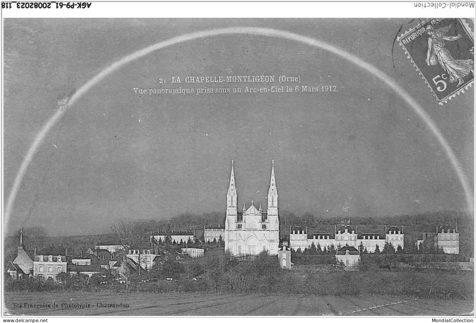 AGKP9-0793-61 - LA CHAPELLE-MONTLIGEON - Vue Panoramique Prise Sous Un Arc En Ciel Le 6 Mars 1912  - Andere & Zonder Classificatie