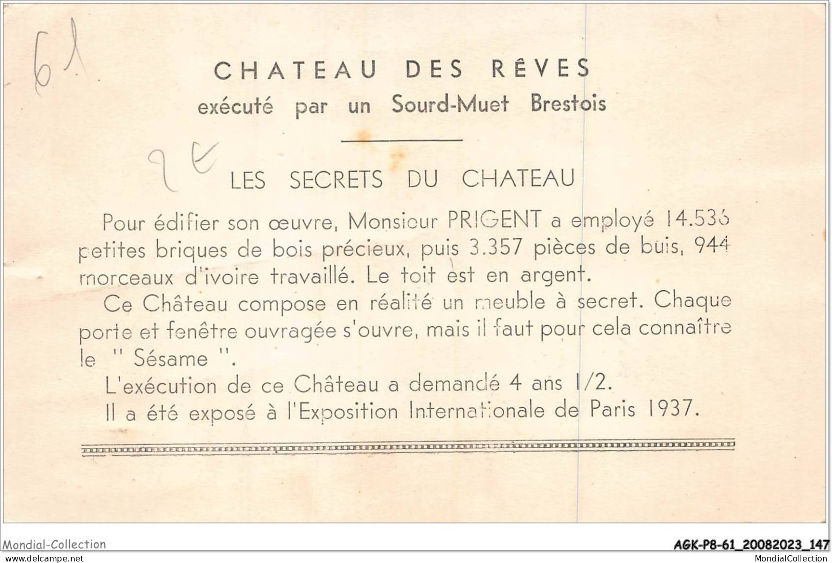 AGKP8-0721-61 - Chateau Des Reves  - Andere & Zonder Classificatie
