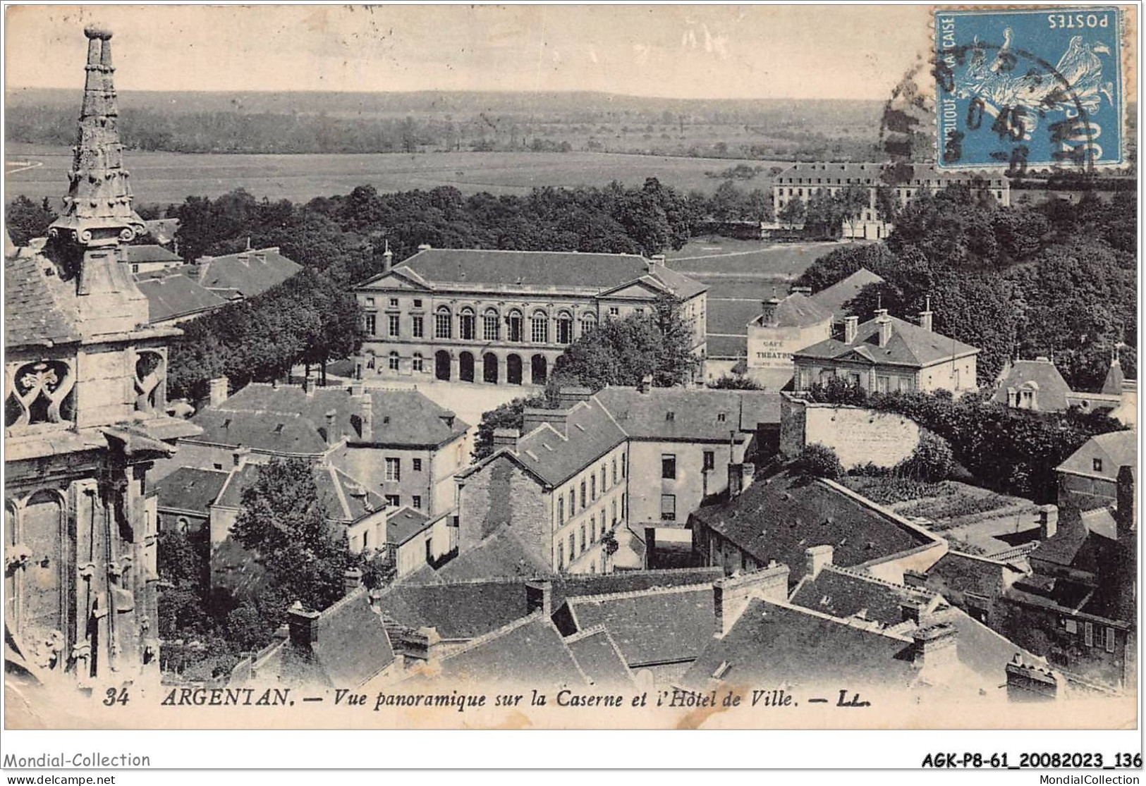 AGKP8-0716-61 - ARGENTAN - Vue Panoramique Sur La Caserne Et L'hotel De Ville  - Argentan