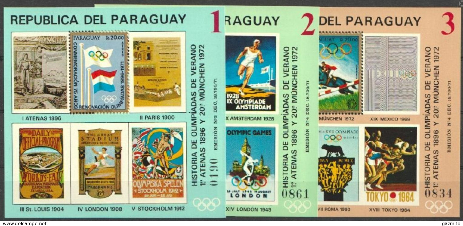 Paraguay 1972, Olympic Games In Munich, Posters, 3BF - Paraguay