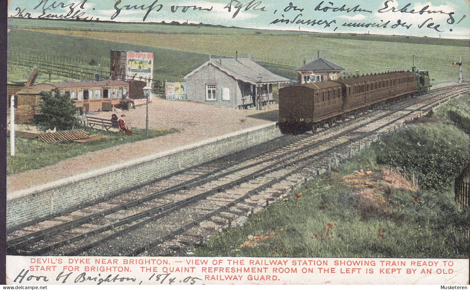 United Kingdom PPC Devil's Dyke Near Brighton View Of The Railway Station Showing Train BRIGHTON 1905 RECKLINGHAUSEN - Brighton