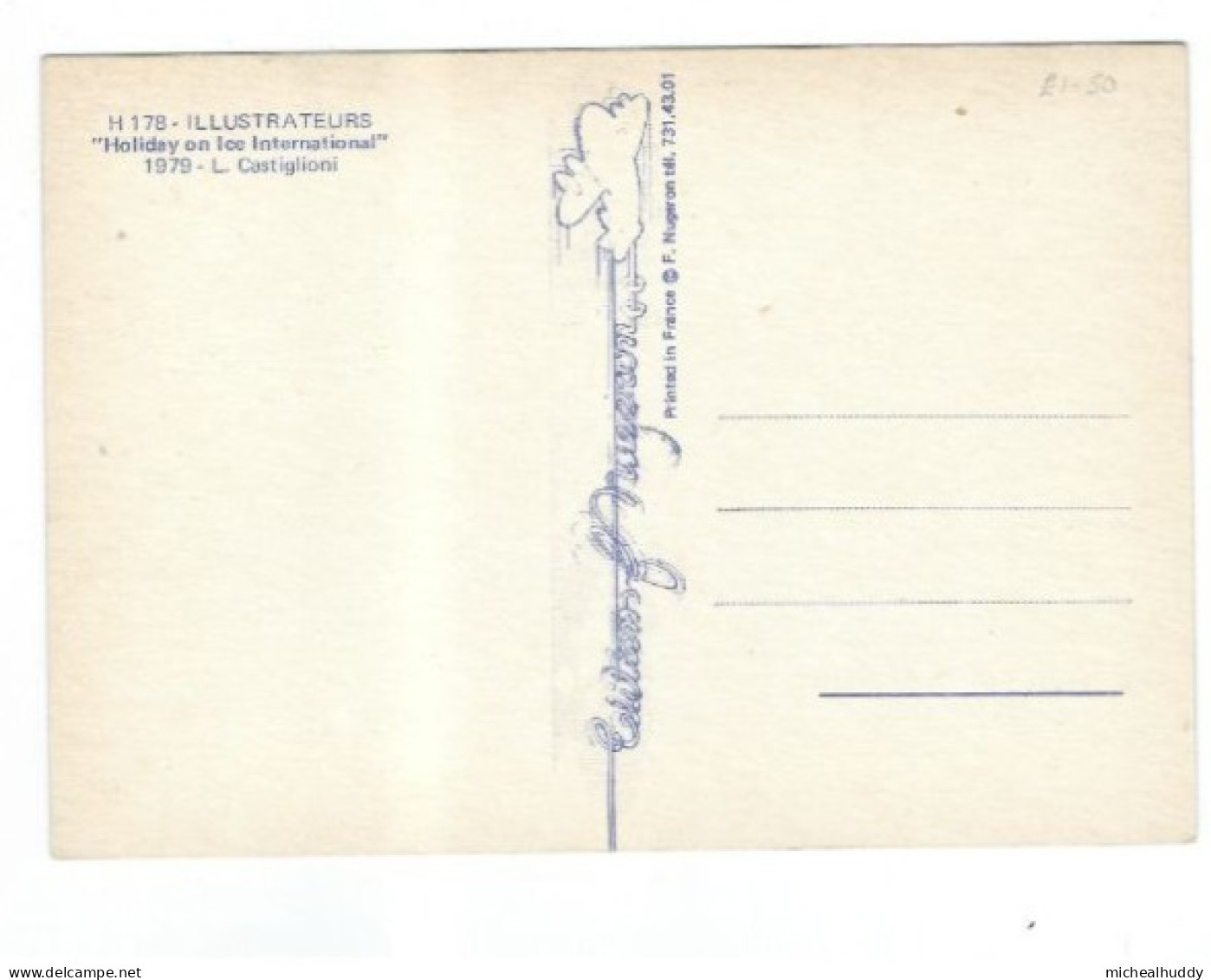 PUBL BY EDITIONS NUGERON  ILLUSTRATEURS SERIES HOLIDAY ON ICE BY L CASTIGLIONI  CARD NO H 178 - Contemporain (à Partir De 1950)