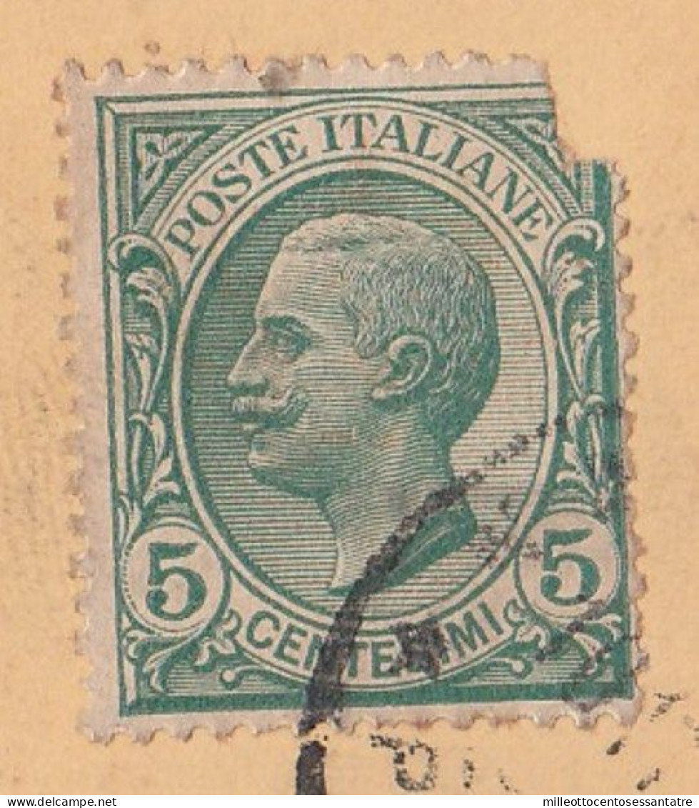 1583 - REGNO - Cartolina Illustrata Del 1912  Da Napoli A Trieste Con Cent. 5 Verde (Leoni) + Segnatasse 10 Rosso - Marcophilie