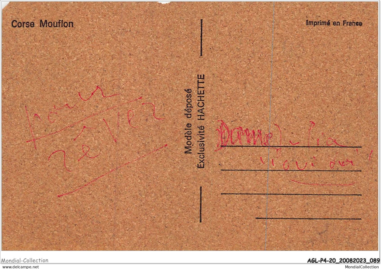 AGLP4-0307-20 - CORSE MOUFLON CARTE LIEGE PLAN - Sonstige & Ohne Zuordnung