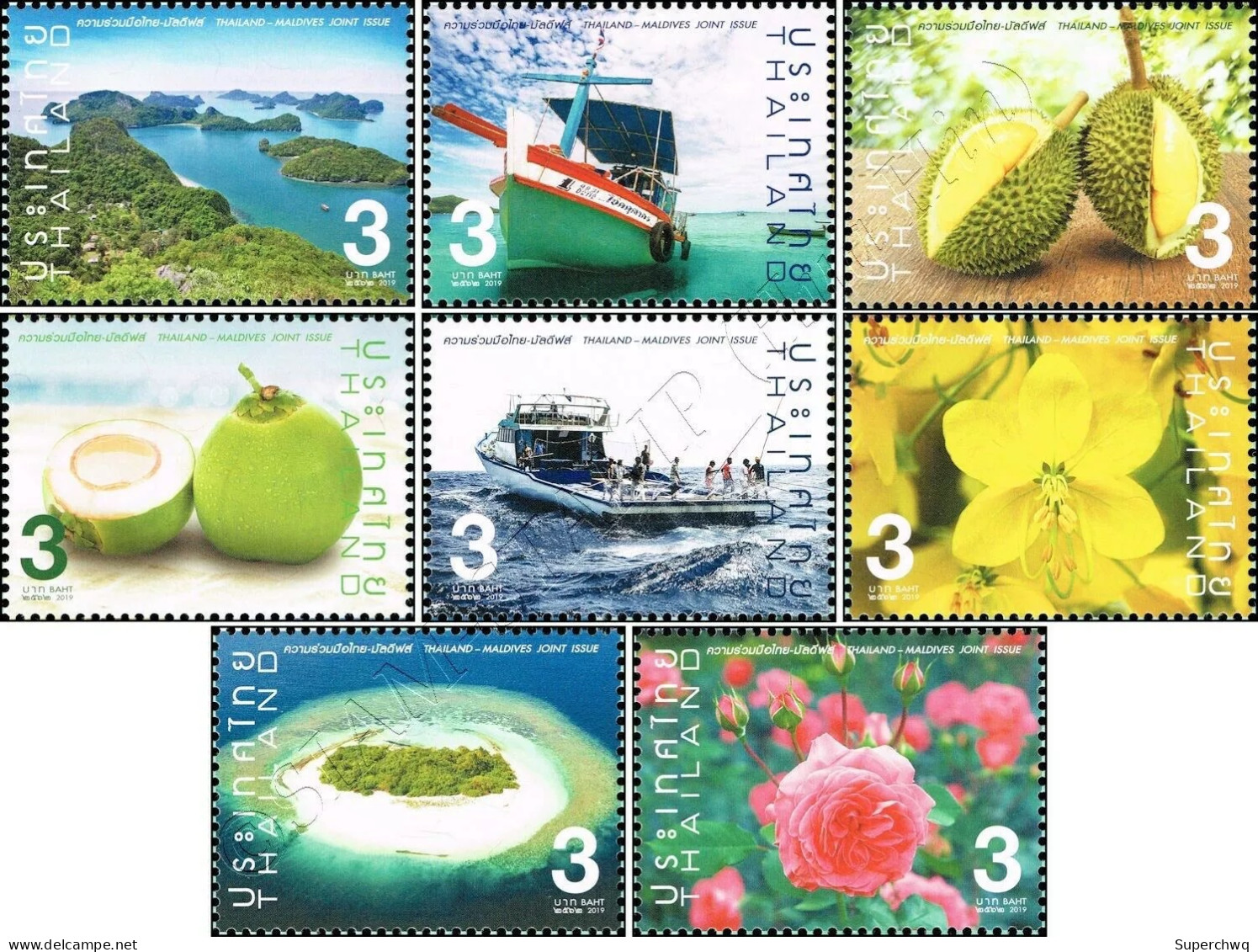 Thailand 2019 Jointly Issuing Scenic Fruits, Flowers, Etc. With Maldives,8v MNH - Thaïlande