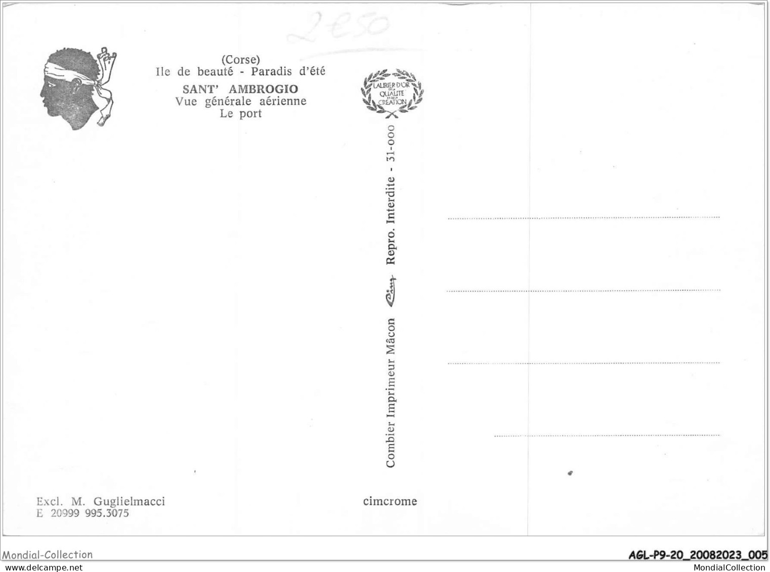 AGLP9-0620-20 - LA CORSE - ILE DE BEAUTE - Paradis D'ete - SANT' AMBROGIO - Vue Generale Aerienne - Le Port - Andere & Zonder Classificatie