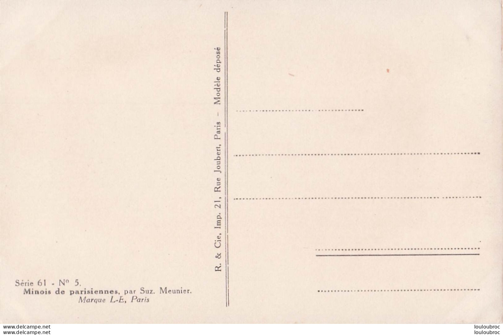 SUZANNE MEUNIER MINOIS DE PARISIENNES SERIE 61 N°5 - Meunier, S.