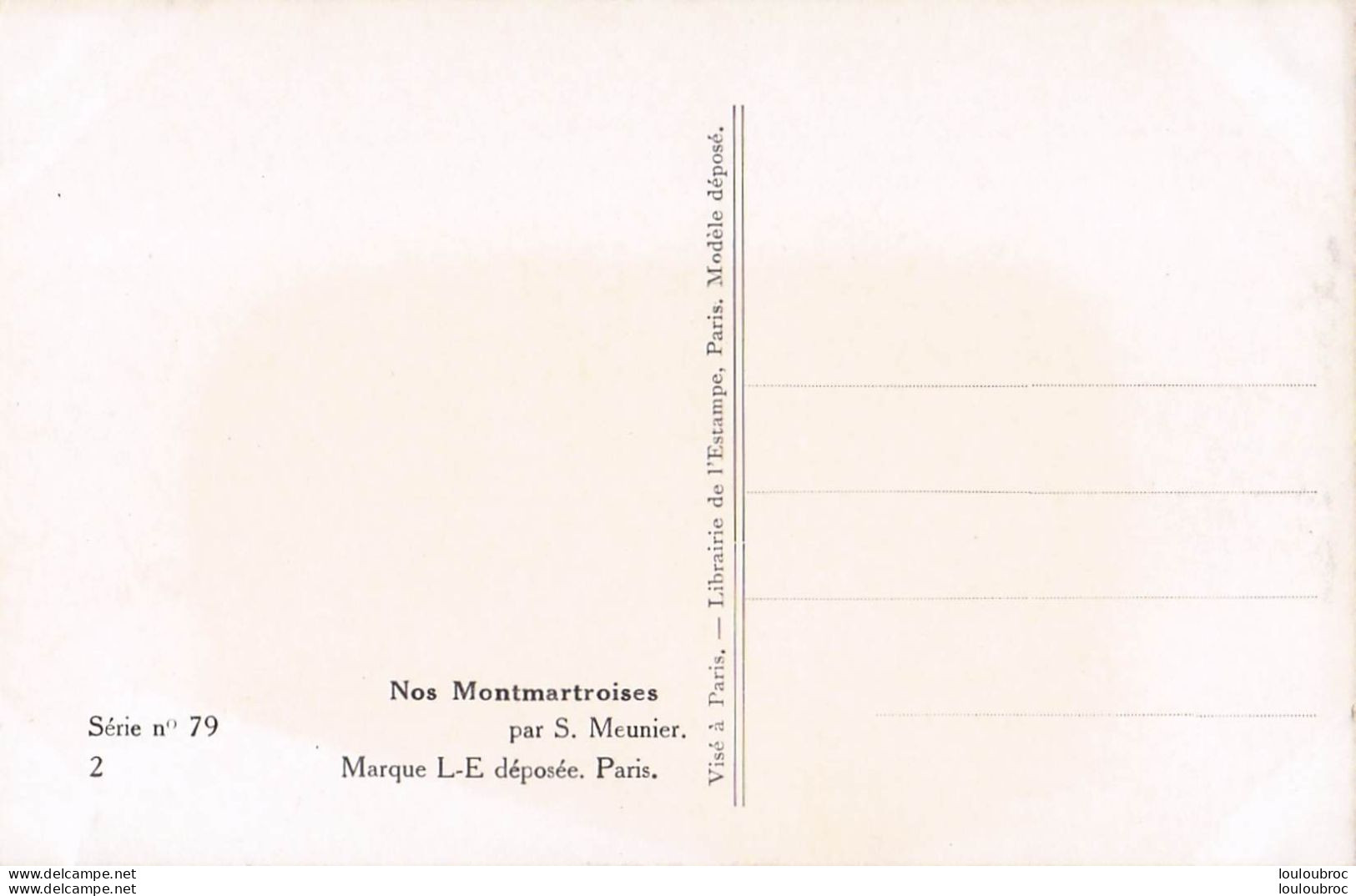 SUZANNE MEUNIER NOS MONTMARTROISES  SERIE 79 N°2 - Meunier, S.