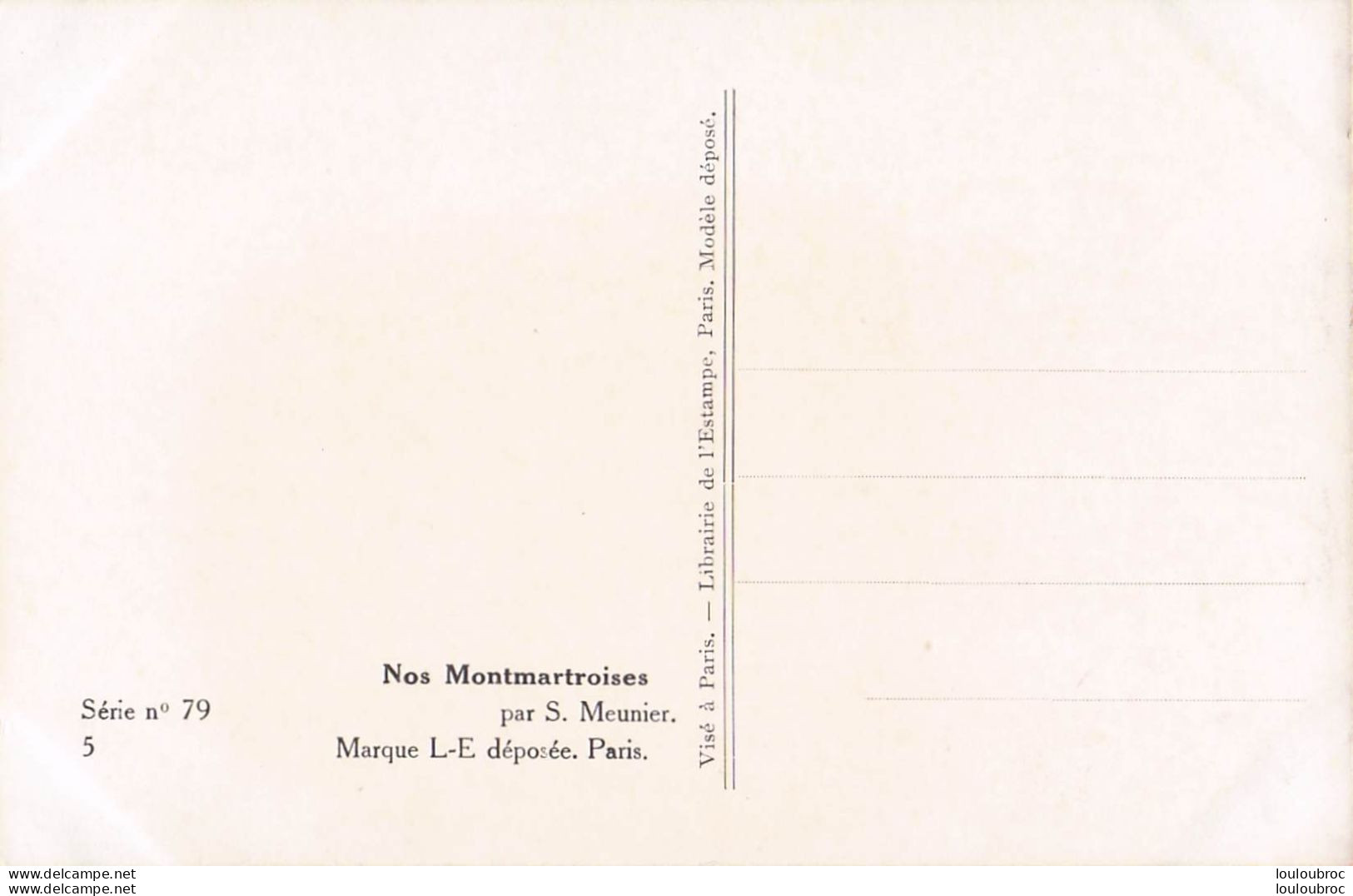 SUZANNE MEUNIER NOS MONTMARTROISES  SERIE 79 N°5 - Meunier, S.