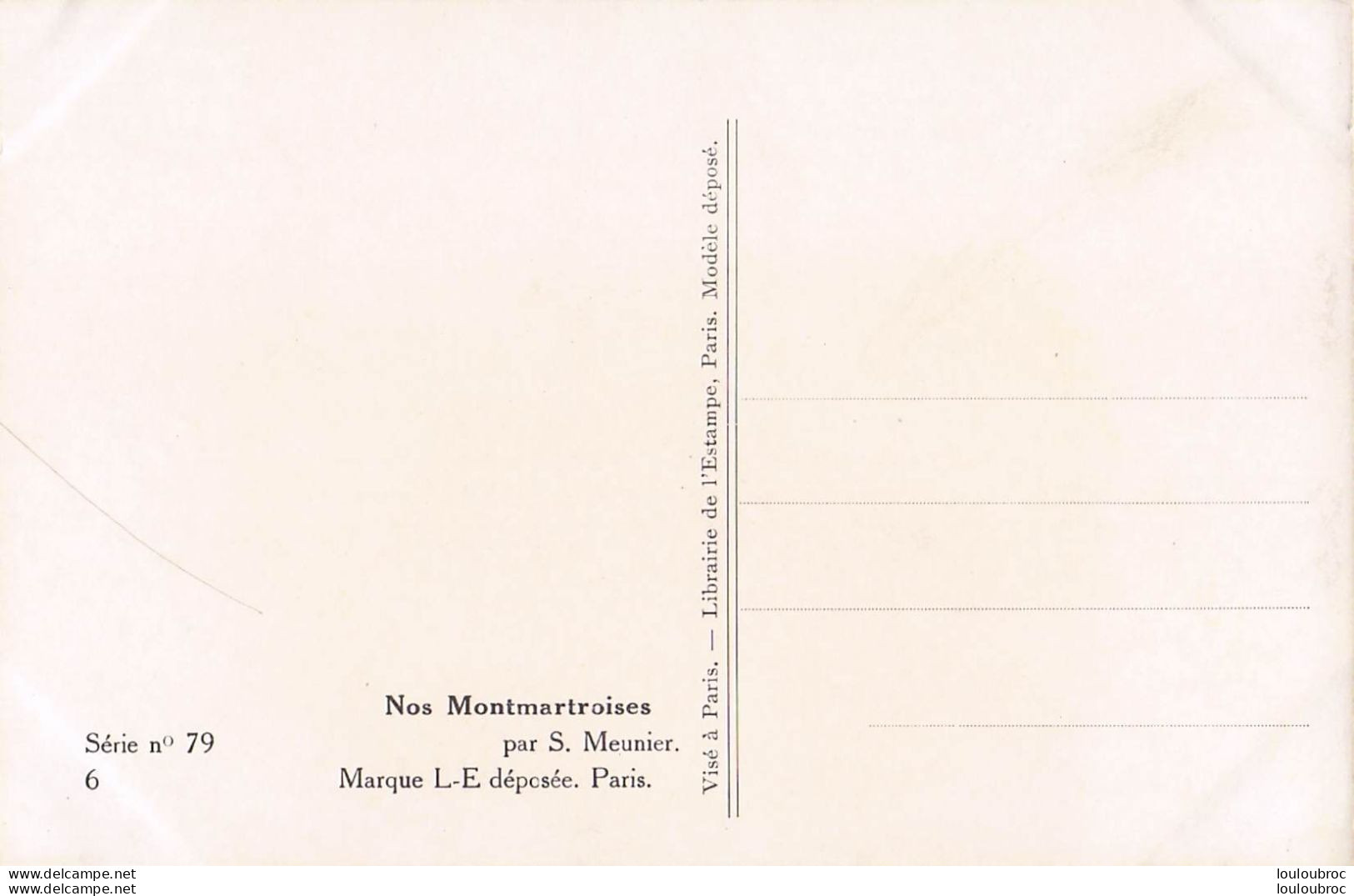SUZANNE MEUNIER NOS MONTMARTROISES  SERIE 79 N°6 - Meunier, S.