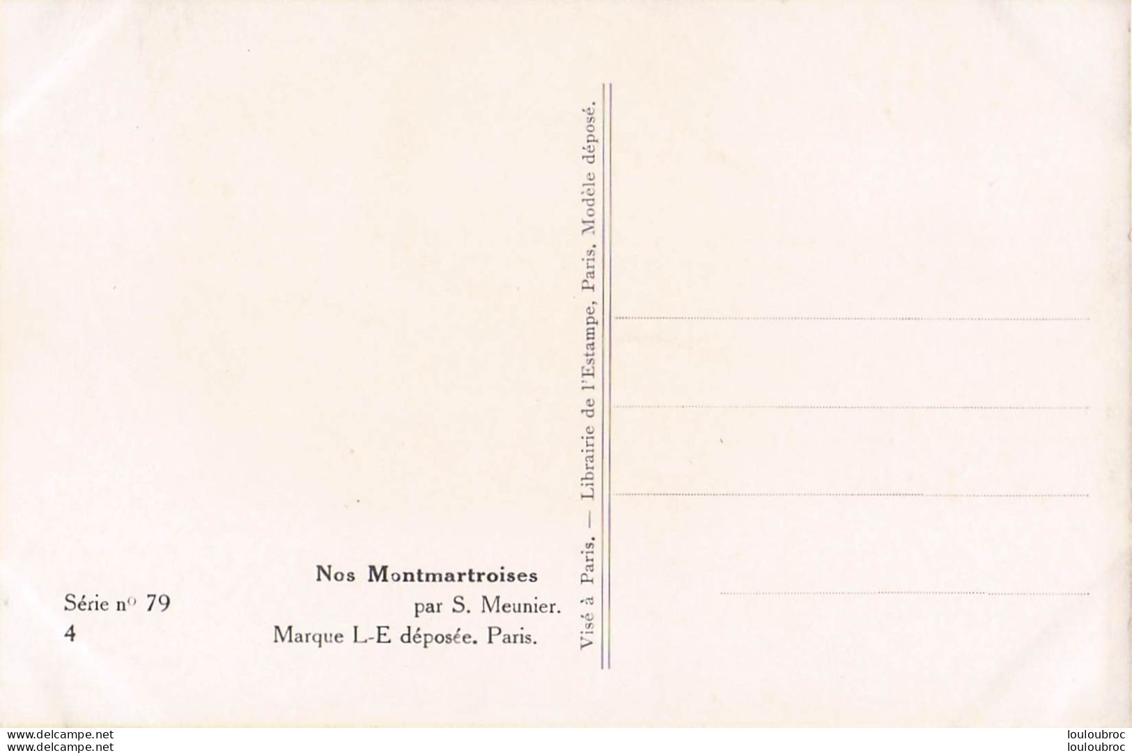 SUZANNE MEUNIER NOS MONTMARTROISES  SERIE 79 N°4 - Meunier, S.