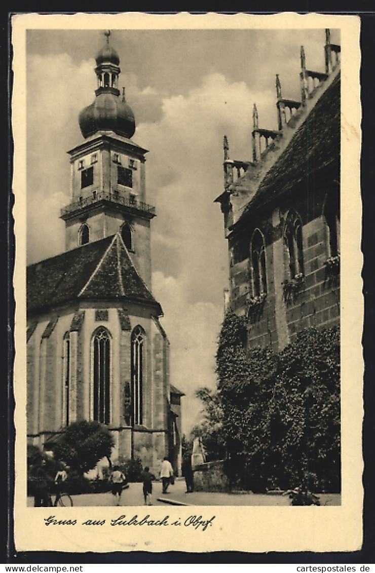 AK Sulzbach I. Obpf., Kirche Mit Passanten  - Autres & Non Classés